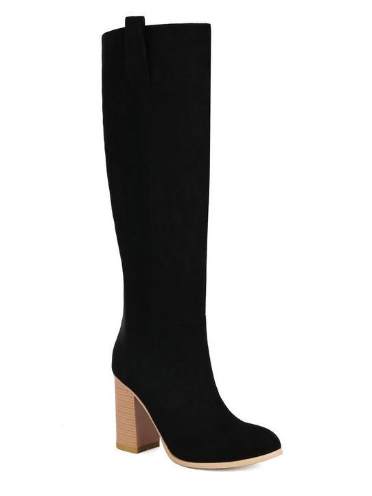 Suede Thick High Heel Boots