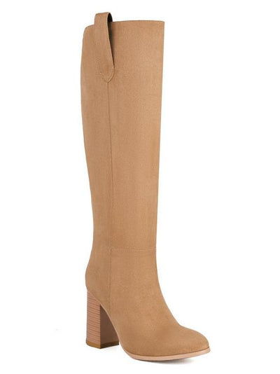 Suede Thick High Heel Boots